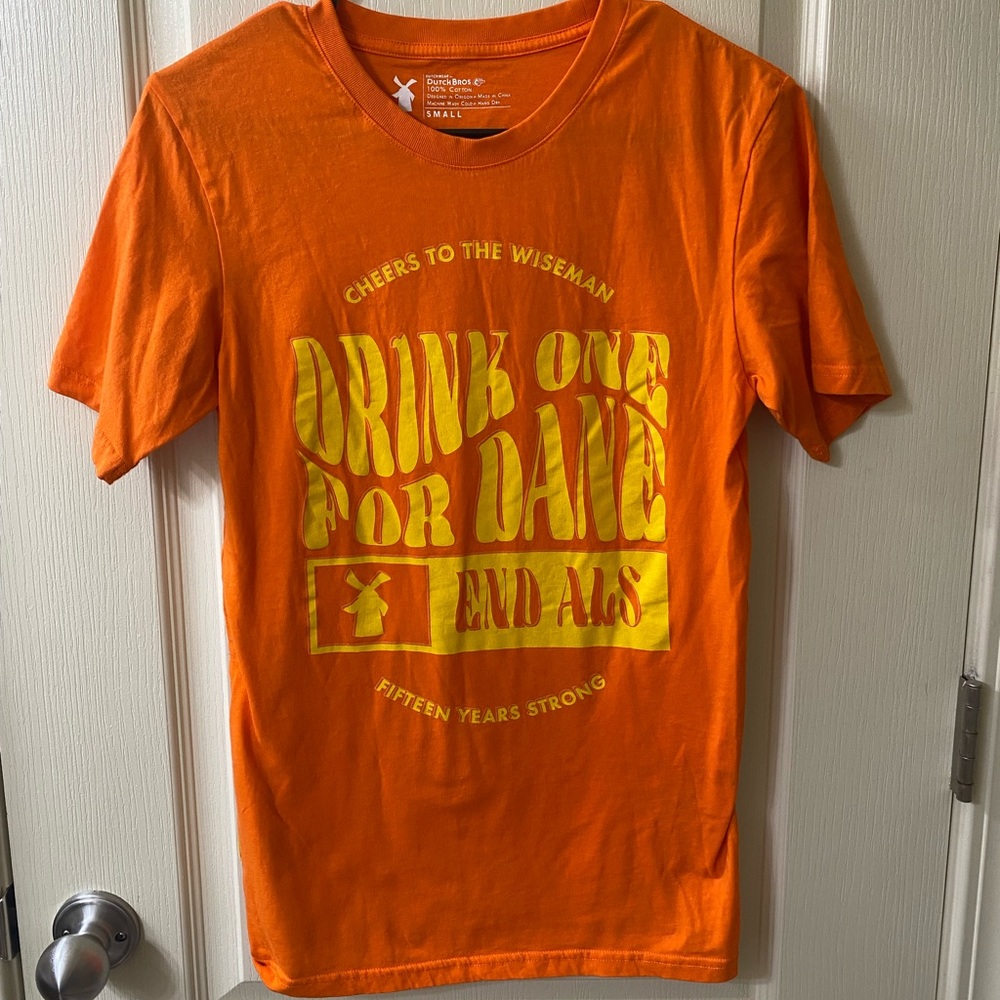 Dutch Bros Orange Shirt - Drink One for Dane